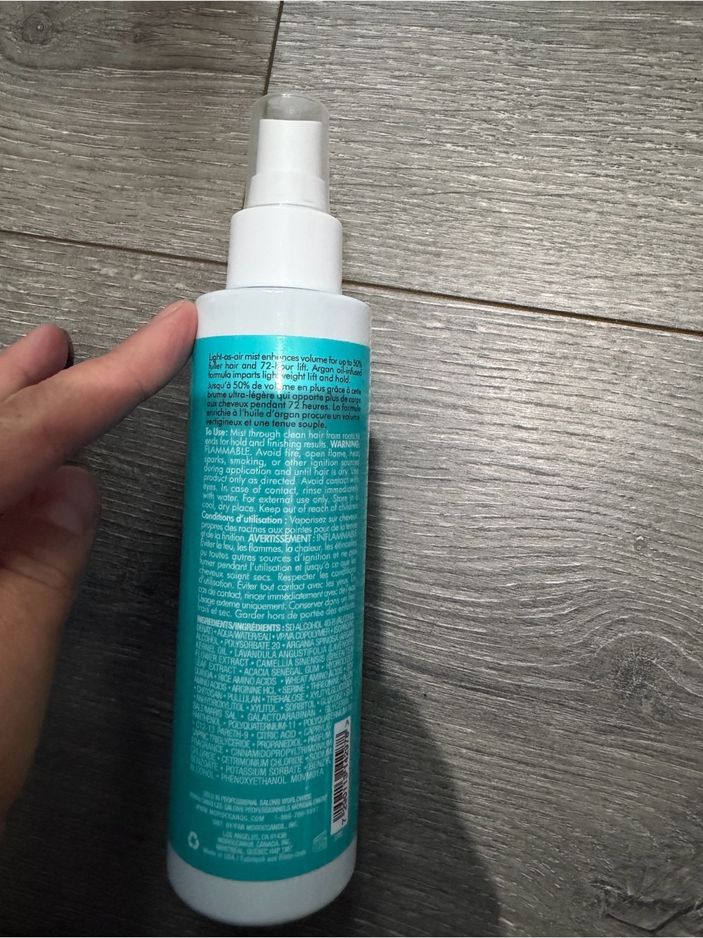 Moroccanoil Volumizing Mist - Turquoise and White Spray Bottle - Picture 2 of 3